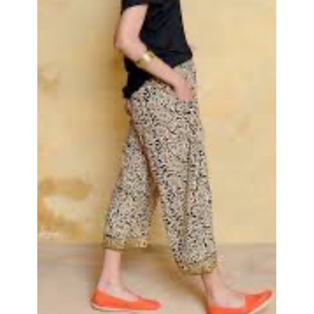 Sudara XS Punjammies Kaveri Cropped Capri Wide Leg Pajama Lounge Pant